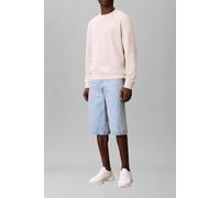 Sweatshirt CALVIN KLEIN JEANS "400GSM TRRY BDG CRWN", Herren, Gr. L, oatmeal, Sweatware, Obermaterial: 100% Baumwolle, lässig geschnitten normal, Rundhals, Bündchen, Sweatshirts Sweatshirt, Mit Rundha