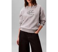 Calvin Klein Ls Foil Monologo Sweatshirt Heroic Grey Heather Größe: M | Pullover Outlet | Damen | Grau