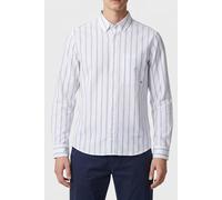 Calvin Klein Ls Stripe Oxford Classic Shirt Brilliant White Größe: M | Business hemden Outlet | Herren | Weiß
