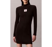 Strickkleid CALVIN KLEIN JEANS "LS T NECK MINI DRESS", Damen, Gr. M (40), N-Gr, schwarz, Strick, Obermaterial: 100% Baumwolle, unifarben, figurbetont mini, Rundhals, eingesetzt gerader Abschluss, Klei