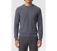 Rundhalspullover CALVIN KLEIN "LS TEXTURED COTTON CREWNK SWEATE", Herren, Gr. M, anchor navy, Web, Obermaterial: 100% Baumwolle, lässig geschnitten normal, Rundhals, eingesetzt Rippbündchen, Pullover