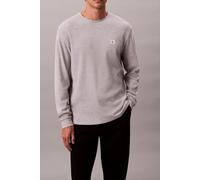 Langarmshirt CALVIN KLEIN JEANS "LS WAFFLE BADGE CREWNK TEE", Herren, Gr. XXL, heroic grau htr, Single Jersey, Obermaterial: 60% Baumwolle, 40% Polyester, casual, regular fit normal, Rundhals, Langarm