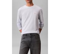 Langarmshirt CALVIN KLEIN JEANS "LS WAFFLE BADGE CREWNK TEE", Herren, Gr. M, plein air, Single Jersey, Obermaterial: 60% Baumwolle, 40% Polyester, klassisch normal, Rundhals, eingesetzt Rippbündchen,