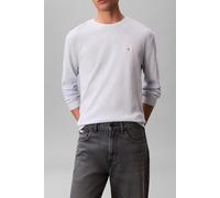 Langarmshirt CALVIN KLEIN JEANS "LS WAFFLE BADGE CREWNK TEE", Herren, Gr. XL, plein air, Single Jersey, Obermaterial: 60% Baumwolle, 40% Polyester, klassisch normal, Rundhals, eingesetzt Rippbündchen,