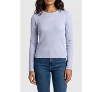 Calvin Klein Ls Woven Label 2x2 Top Casual Blue Größe: XL | Longsleeves Outlet | Damen | Blau