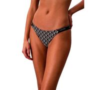 Calvin Klein Damen Bikinihose Brazilian Low Waist, Schwarz (20242 Icon Cotton Emblem W Black), L