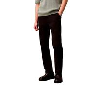 Chinohose CALVIN KLEIN "SLM CTTN STRTCH CHN", Herren, Gr. 30, Länge 34, schwarz, Web, Obermaterial: 90% Baumwolle, 8% Elastomultiester, 2% Elasthan, unifarben, slim fit lang, Hosen Chinohose, Mit Gürt