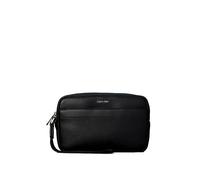 Kulturbeutel CALVIN KLEIN "RAISED POUCH W/ HANDLE", Gr. B/H/T: 19cm x 12cm x 5cm, schwarz, Lederimitat, Taschen Kulturbeutel, Unisex Minibag, Hygienebeutel mit praktischer Handschlaufe (58159218-0) sc
