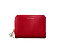 Geldbörse CALVIN KLEIN "CK PULLER MEDIUM FLAP ZIP AROUND", Damen, rot (bordeaux), Leder, unifarben, Kleinlederwaren, Damen Geldbörse, Portemonnaie mit CK-Schmuck-Logo (89709526-0) bordeaux
