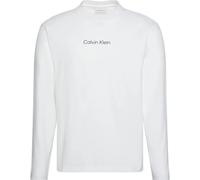 Langarmshirt CALVIN KLEIN "LS RLXD STANDARD LOGO CREWNK TEE", Herren, Gr. S, hellweiß, Single Jersey, Obermaterial: 100% Baumwolle, unifarben, relaxed fit hüftlang, Rundhals, eingesetzt abgesteppte Ka
