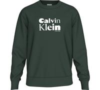 Sweatshirt CALVIN KLEIN "LS EU 350TERRY CALVIN BOLD GRAPH", Herren, Gr. L, grün (sycamore), Sweatware, Obermaterial: 100% Baumwolle, unifarben, regular fit normal, Rundhals, eingesetzt Bündchen, Sweat