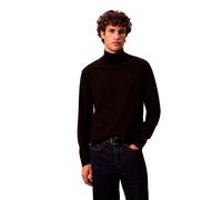 Stehkragenpullover CALVIN KLEIN "LS MERINO MOCK NECK SWTR 14GG", Damen, Gr. XL, schwarz, Web, Obermaterial: 100% Wolle, unifarben, regular fit normal, Rundhals, eingesetzt gerader Abschluss, Pullover