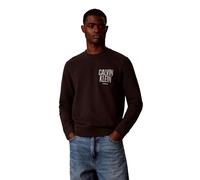Sweatshirt CALVIN KLEIN JEANS "BOLD CALVIN KLEIN", Herren, Gr. L, schwarz, Sweatware, Obermaterial: 90% Baumwolle, 10% Polyester, unifarben, regular fit normal, Rundhals, eingesetzt Rippbündchen, Swea