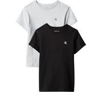Calvin Klein Mädchen 2 Pack Slim T-Shirt Lvcktja29g Set, Black (Snowheather/Black), 16 Jahre
