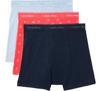Boxer "BOXER BRIEF 3PK", Herren, Gr. M (50), shoreline, diamond logo punch pink, b, Jersey, Obermaterial: 100% Baumwolle, CALVIN KLEIN UNDERWEAR, unifarben, körpernah, Unterhosen, mit Logo-Elastikbund