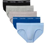 Hipster "HIP BRIEF 5PK", Damen, Gr. L (52), classic blau, porpoise, schwarz, grau, Jersey, Obermaterial: 95% Baumwolle, 5% Elasthan, CALVIN KLEIN UNDERWEAR, unifarben, körpernah, Unterhosen, mit elast