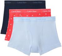Trunk "TRUNK 3PK", Herren, Gr. L (52), shoreline, diamond logo punch pink, b, Jersey, Obermaterial: 100% Baumwolle, CALVIN KLEIN UNDERWEAR, körpernah, Unterhosen, mit Logo-Elastikbund (15315130-L) sho