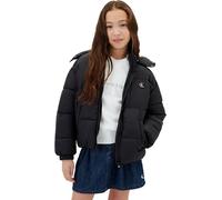 Steppjacke CALVIN KLEIN JEANS, Mädchen, Gr. 6 (116), pvh schwarz, Web, Obermaterial: 100% Polyester, unifarben, regular fit hüftbedeckend, hoch geschlossener Ausschnitt, elastischer Bund, Jacken Stepp