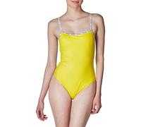 Calvin Klein Modischer einteiliger Badeanzug für Damen, Gelb, Talla única-M