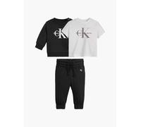 Calvin Klein Monogram Starter Set Geschenkbox Unisex Baby, schwarzes, 3-6 Ay