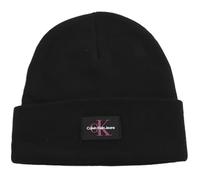 Calvin Klein Monologo Rubber Beanie Hüte, Damen, Schwarz (Black), Os