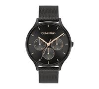 Calvin Klein Multi Zifferblatt Quarz Uhr für Damen Kollektion Timeless MESH MF mit Schwarzes Edelstahl-Mesh-Gliederarmband - 25200105