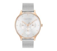Calvin Klein Multi Zifferblatt Quarz Uhr für Damen Kollektion Timeless MESH MF mit Silbernes Edelstahl-Mesh-Gliederarmband - 25200106
