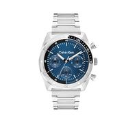 Calvin Klein Multi Zifferblatt Quarz Uhr für Herren Kollektion CK Flex mit Silbernes Edelstahlarmband - 25200464