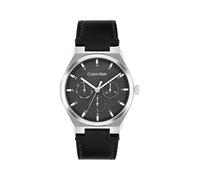 Multifunktionsuhr CALVIN KLEIN "CK MOTION", schwarz, grau, Armbanduhren, Damen, Multifunktionsuhr, Quarzuhr, Armbanduhr, Damenuhr, Herrenuhr, Lederarmband, analog (78427911-0)