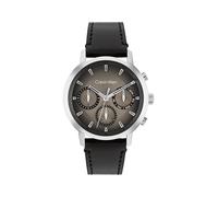 Calvin Klein Multi Zifferblatt Quarz Uhr für Herren Kollektion Gauge mit Schwarzes Lederarmband - 25200496
