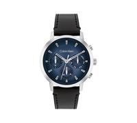 Calvin Klein Multi Zifferblatt Quarz Uhr für Herren Kollektion Gauge mit Schwarzes Lederarmband - 25200497
