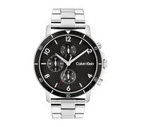 Calvin Klein Multi Zifferblatt Quarz Uhr für Herren Kollektion Gauge Sport mit Silbernes Edelstahlarmband - 25200067