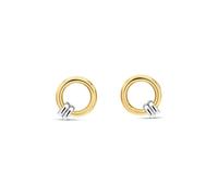 Paar Ohrstecker CALVIN KLEIN "DUALITY LE", gelbgoldfarben, edelstahlfarben, Ohrringe, Damen, 15mm, Edelstahl (34039518-0) gelbgoldfarben, edelstahlfarben