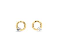 Paar Ohrstecker CALVIN KLEIN "DUALITY LE", gelbgoldfarben, edelstahlfarben, Ohrringe, Damen, 15mm, Edelstahl (34039518-0) gelbgoldfarben, edelstahlfarben