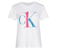 Calvin Klein One Logo T-Shirt S/S Crew Neck Damen White_Sky High Logo - M