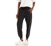 Calvin Klein Performance Damen Shine Blocked Woven Jogger Lässige Hose, Schwarz, Groß