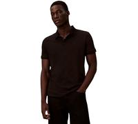 Poloshirt CALVIN KLEIN JEANS "CLASSIC MONOGRAM", Herren, Gr. M, schwarz, Jersey, Obermaterial: 100% Baumwolle, unifarben, normal normal, Shirts, normale Passform, basic, Logostickerei (53124506-M) sch