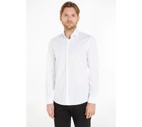 Calvin Klein "POPLIN STRETCH SLIM SHIRT" mit Kentkragen, Logoprint auf Brusthöhe (85316100-44) weiß