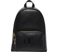 Rucksack CALVIN KLEIN "RAISED CK BACKPACK", Damen, Gr. B/H/T: 30cm x 40cm x 13cm, schwarz, Lederimitat, unifarben, Basic, Rucksäcke Rucksack, Cityrucksack, Freizeitrucksack, mit CK-Logo (59561619-0) s