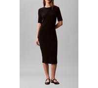 Calvin Klein Refined Contour 1x1 Rib Midi Dress Black Größe: M | Midikleider Outlet | Damen | Schwarz