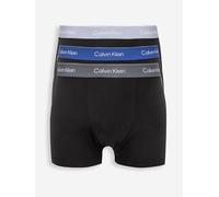 Calvin Klein Herren Boxershorts, 3er Pack - Relaxed Trunk, Icon Stretch, Logobund Schwarz/Grau/Blau XL