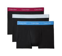 Calvin Klein Herren Boxershorts, 3er Pack - Relaxed Trunk, Icon Stretch, Logobund Schwarz/Blau/Rot / M M Schwarz