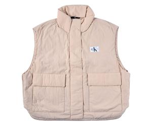 Calvin Klein Relaxed Padded Nylon Weste warm sand Damen L