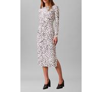 Calvin Klein Ruched Assymetrical Printed Midi Dress Ivory Print Größe: S | Midikleider Outlet | Damen | Weiß