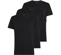 T-Shirt "S/S V NECK 3PK", Herren, Gr. XXXL (58), schwarz (schwarz, schwarz, schwarz), Jersey, Obermaterial: 57% Baumwolle, 38% Polyester, 5% Elasthan, CALVIN KLEIN UNDERWEAR, unifarben, Basic, normal