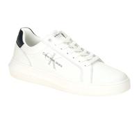 Plateausneaker CALVIN KLEIN JEANS "SEAMUS 20L", Herren, Gr. 42, blau (weiß, navy), Leder, sportlich, Schuhe, Freizeitschuh, Halbschuh, Schnürschuh mit Kontrastbesatz (10427528-42) weiß, navy