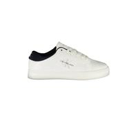 Calvin Klein Herren Classic Cupsole Low Lace-up LTH Ym0ym00864 Sneaker, White Bright White Calvin Navy, 40.5 EU