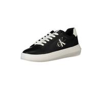 Calvin Klein Schwarze Leder-Damen-Sneaker EU36/US6 Schwarz