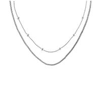 Edelstahlketten-Set CALVIN KLEIN "CK LAYERED", edelstahlfarben, Halsketten, Damen, Edelstahl, L: 45,5 B: 4mm, B:4mm (38600908-0) edelstahlfarben