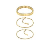 Armketten Set CALVIN KLEIN "CK STACKED", gelbgoldfarben, Armbänder, Damen, 17cm, Edelstahl (46489916-0) gelbgoldfarben
